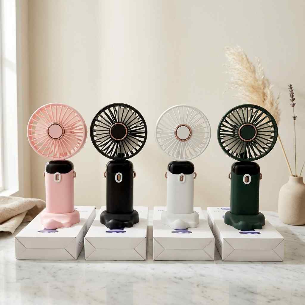 Big Display Handheld Fan with Lanyard
