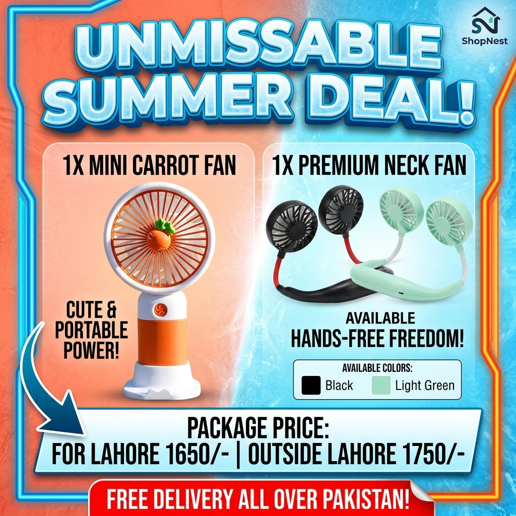 Summer Deal: Neck Fan & Mini White Fan Combo